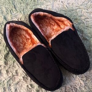 Men's Black Suede Slippers
